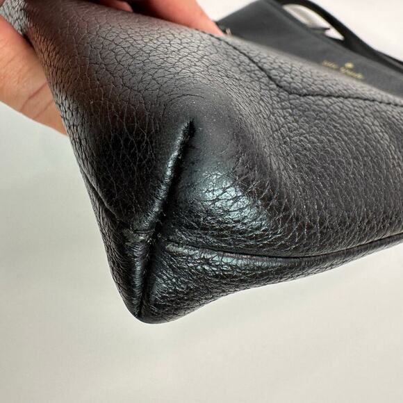 Kate Spade New York Black Pebble Leather Zip Top Crossbody Handbag - Picture 5 of 10